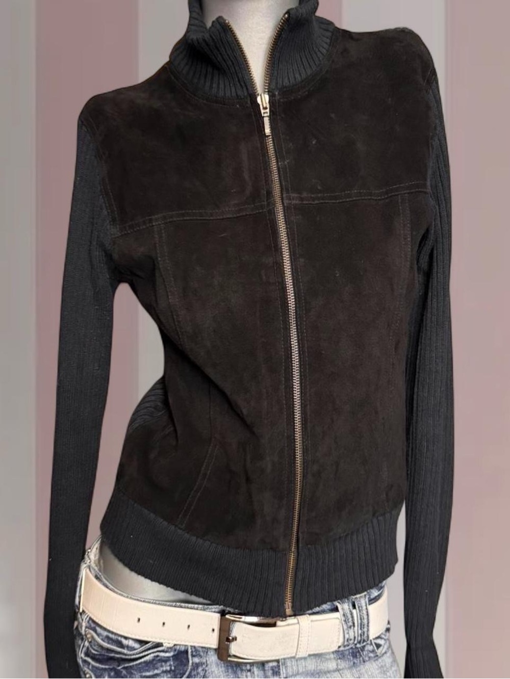 GENUINE SUEDE Y2K Sweater Jacket